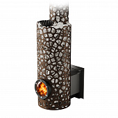 Печь банная Аврора Макси Inox Люмина с иллюминатором, черная бронза