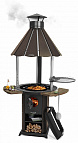 Барабек гриль с печью под казан черная бронза