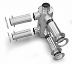 Отопитель натрубный для двух смежных помещений TMF ф115, 1/0,5мм, 0,65м, нерж/нерж